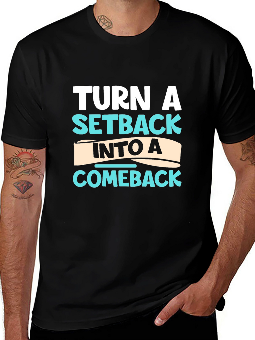 Motivational T-Shirt - Turn Setback Into Comeback