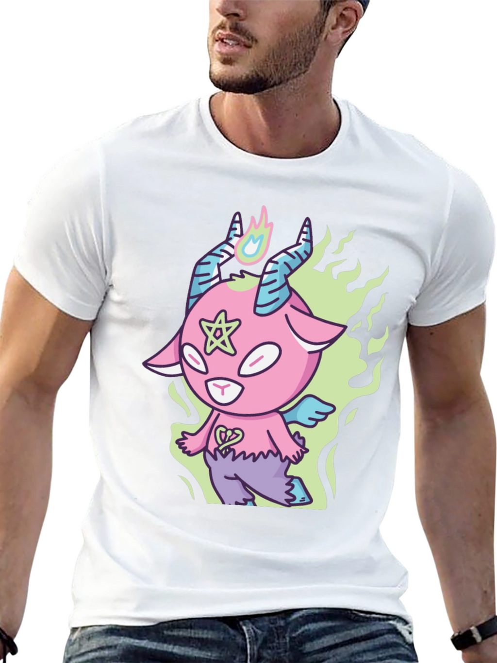 Cartoon Baphomet T-Shirt - Kawaii Devil Tee