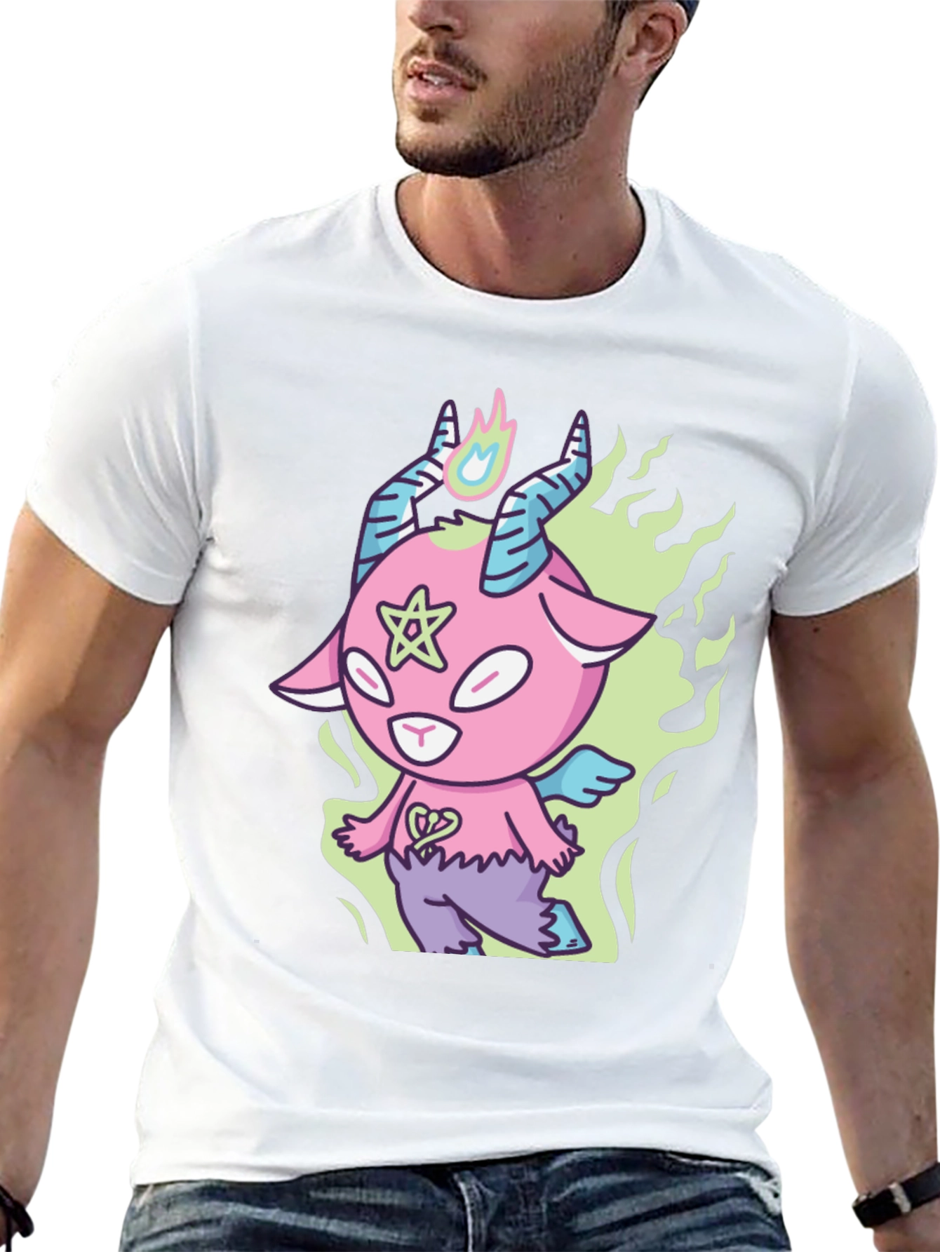 Cartoon Baphomet T-Shirt - Kawaii Devil Tee