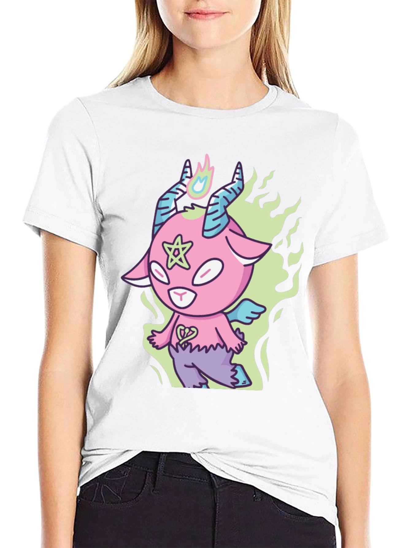 Cartoon Baphomet T-Shirt - Kawaii Devil Tee