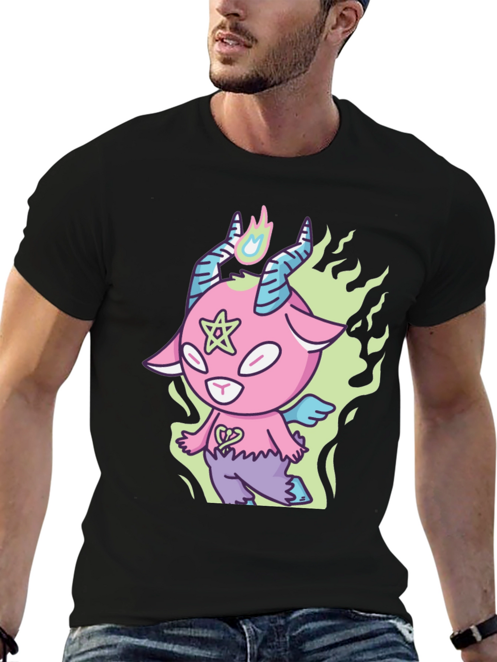 Cartoon Baphomet T-Shirt - Kawaii Devil Tee