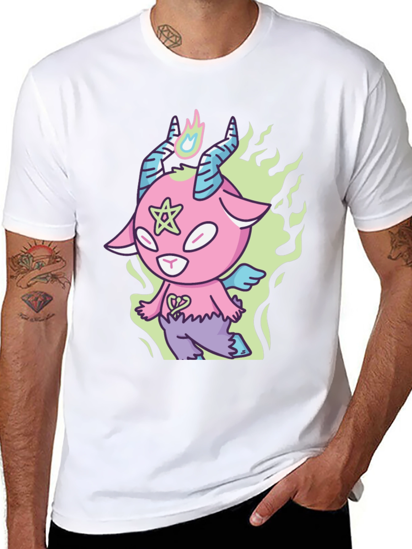 Cartoon Baphomet T-Shirt - Kawaii Devil Tee