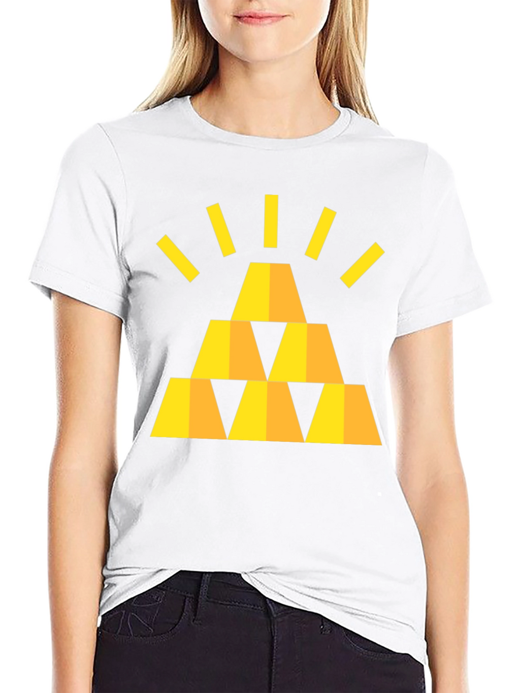 Gold Bars Graphic Black T-Shirt