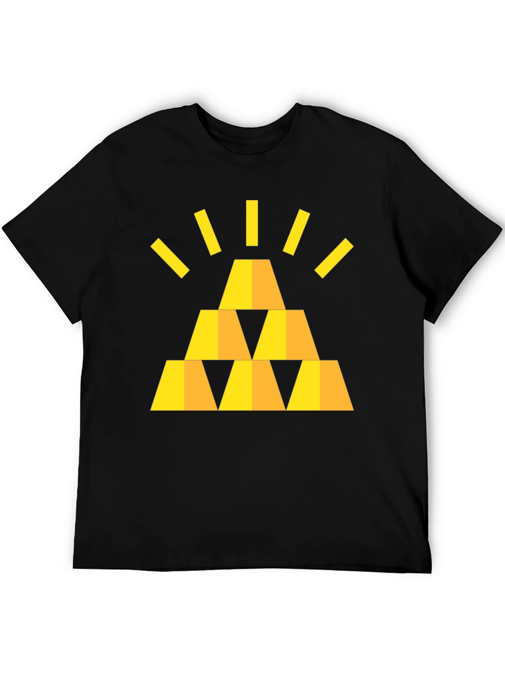 Gold Bars Graphic Black T-Shirt