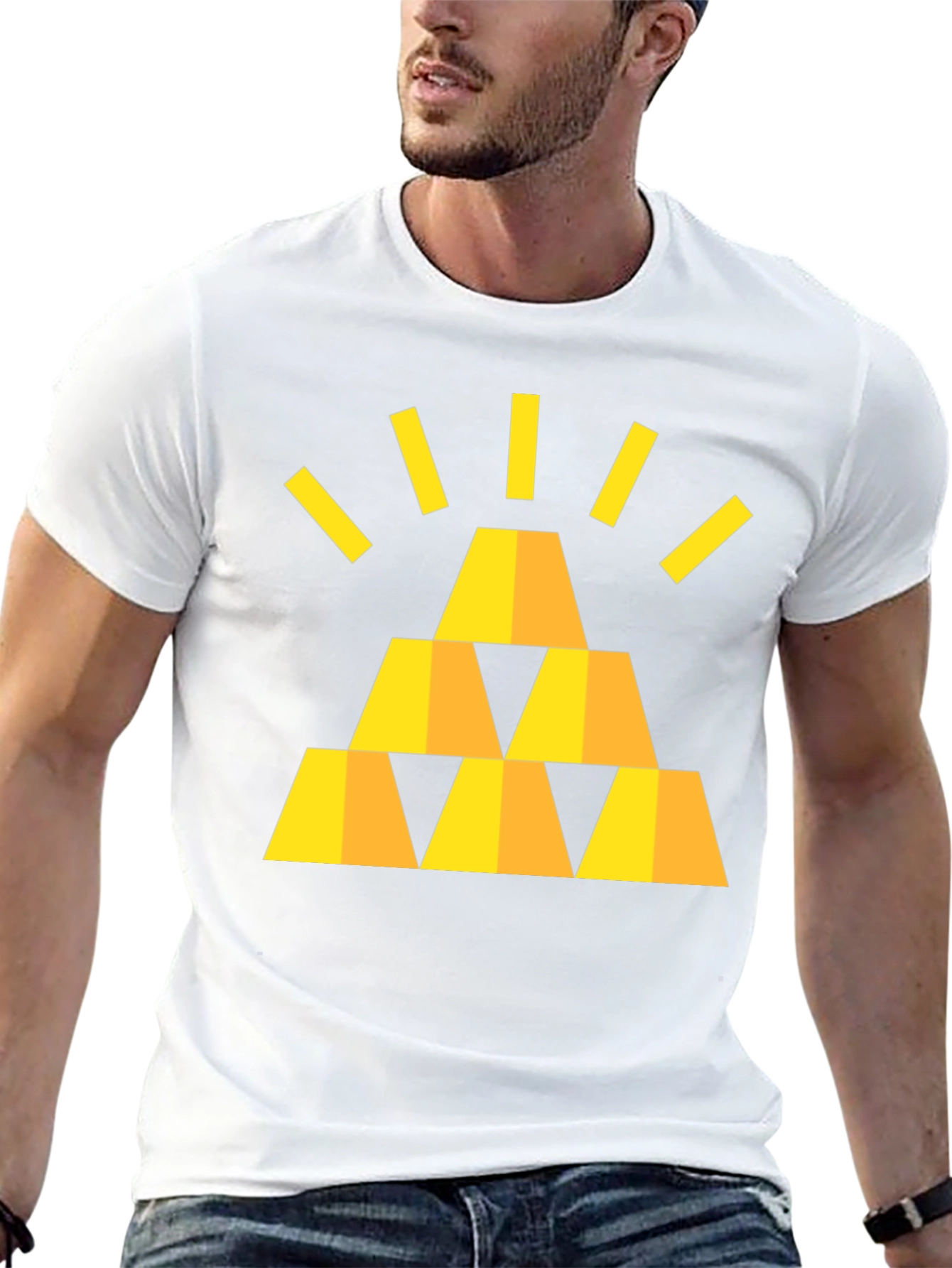 Gold Bars Graphic Black T-Shirt