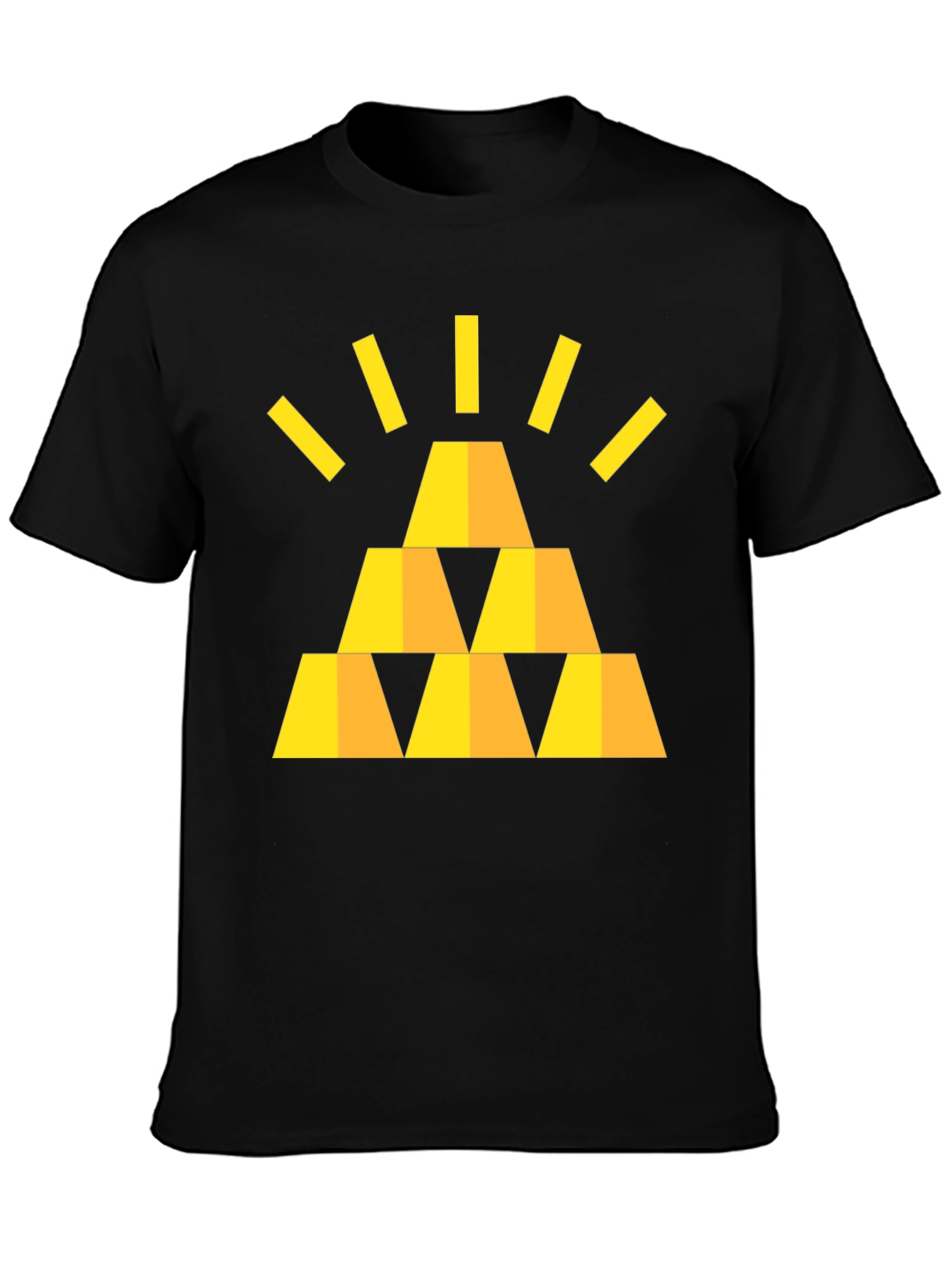 Gold Bars Graphic Black T-Shirt