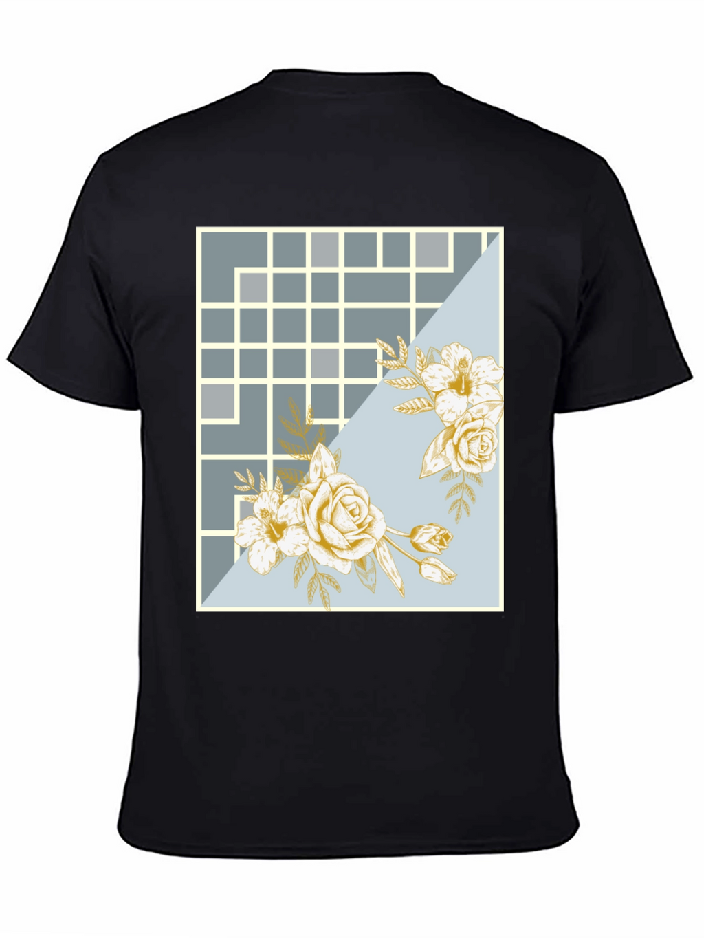 Floral Grid Design T-Shirt