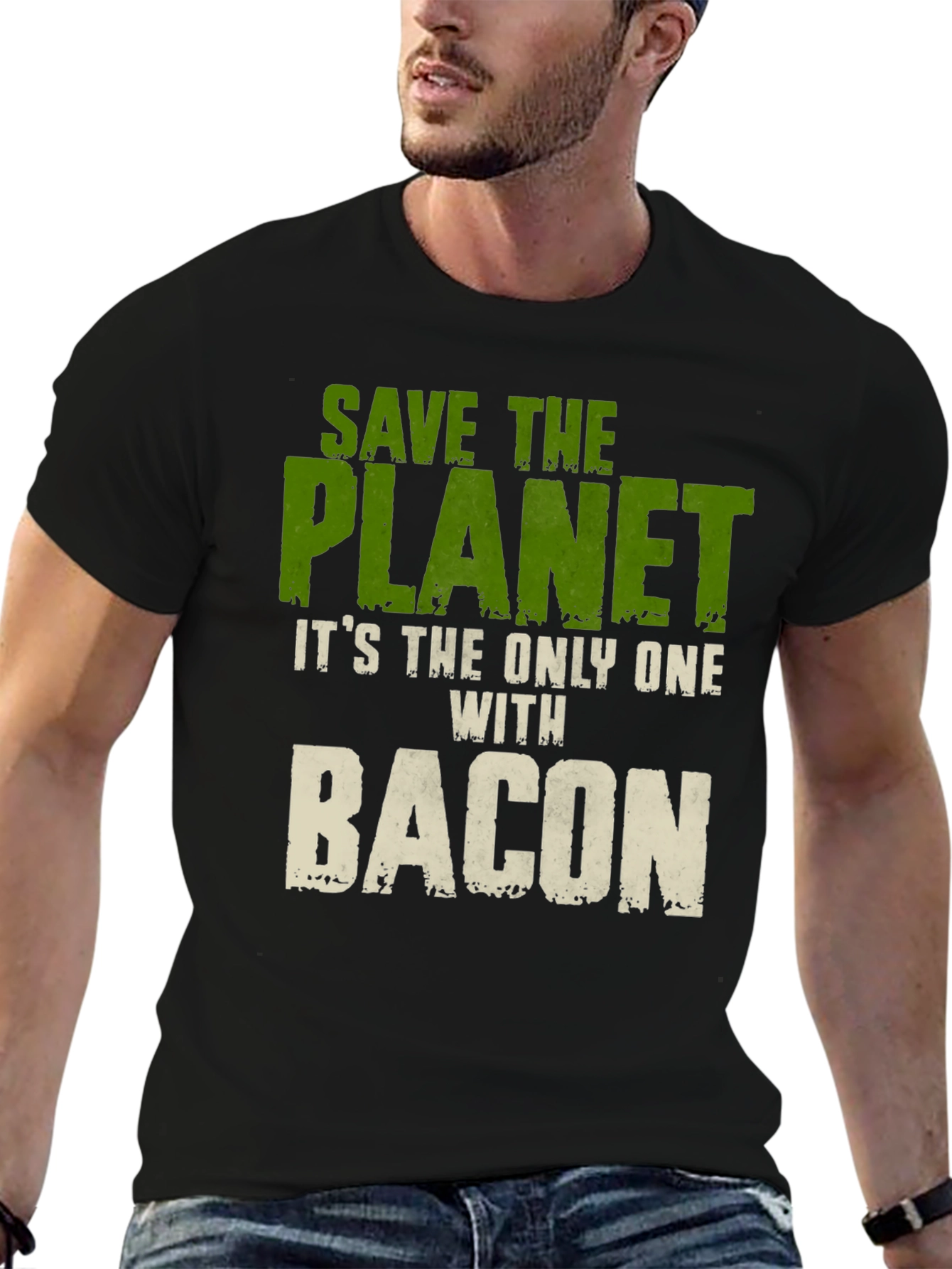 Save The Planet Bacon Graphic T-Shirt