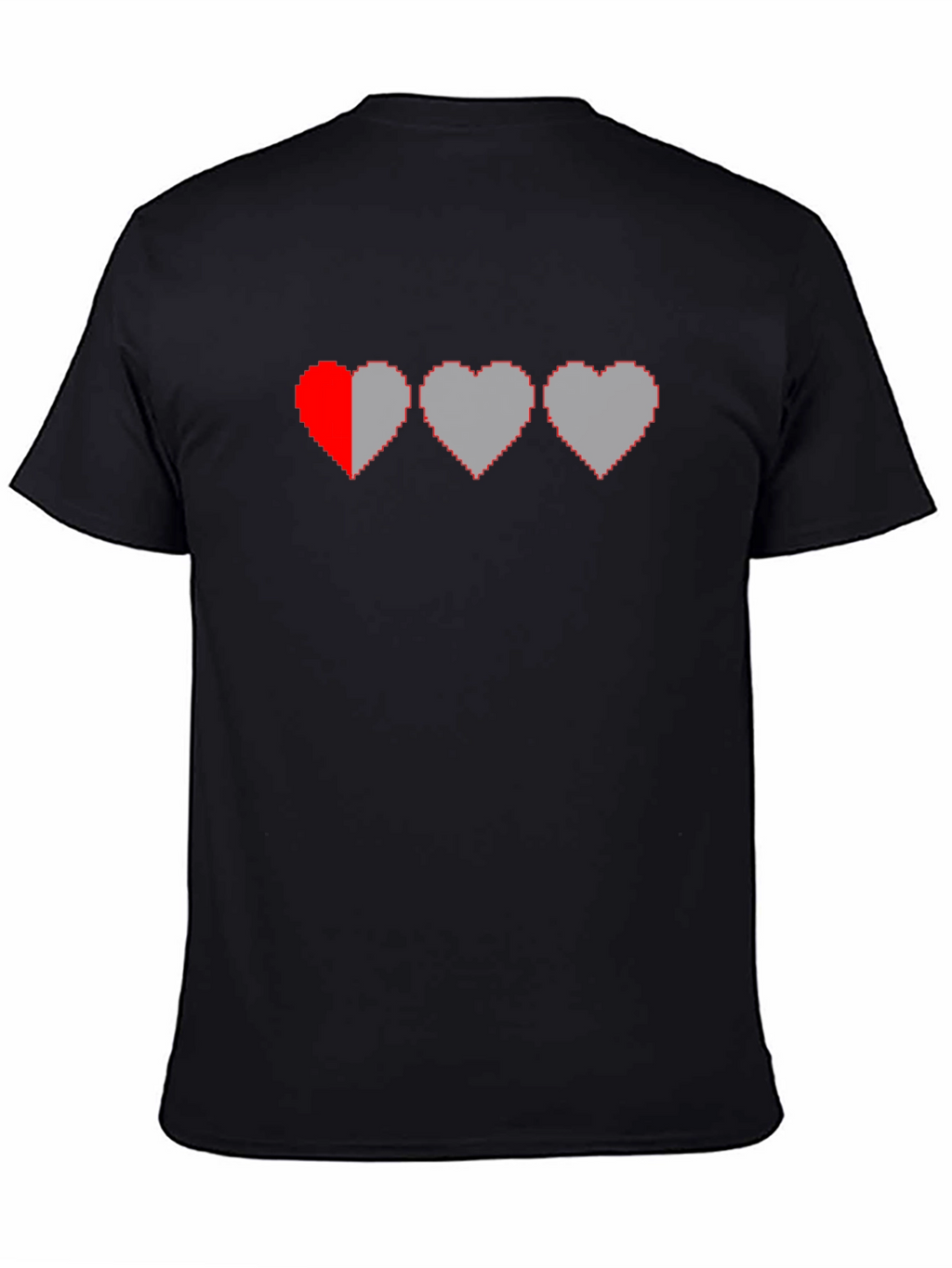 Pixel Heart Gamer T-Shirt - Black
