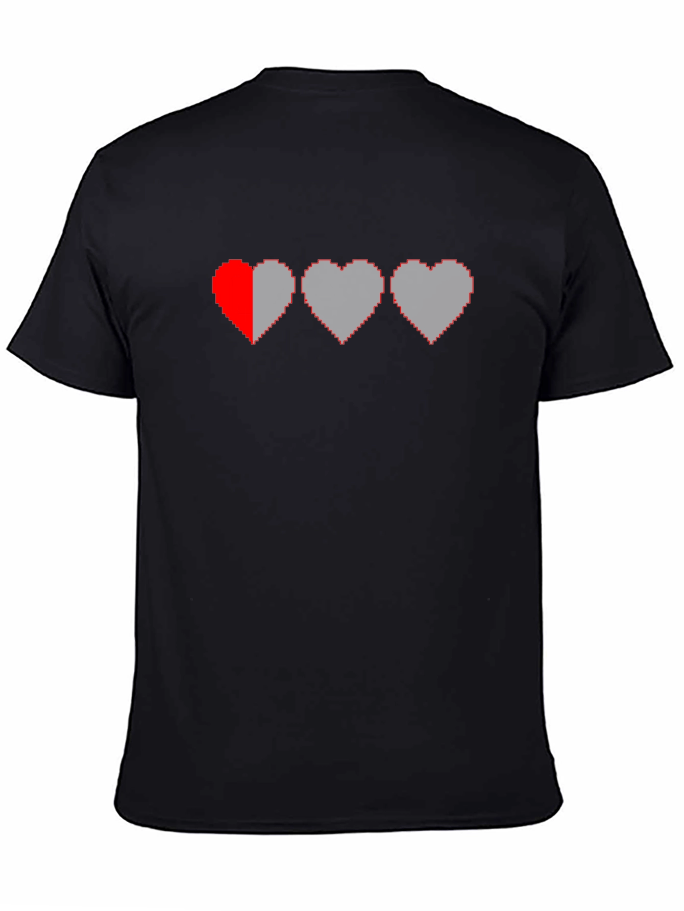 Pixel Heart Gamer T-Shirt - Black