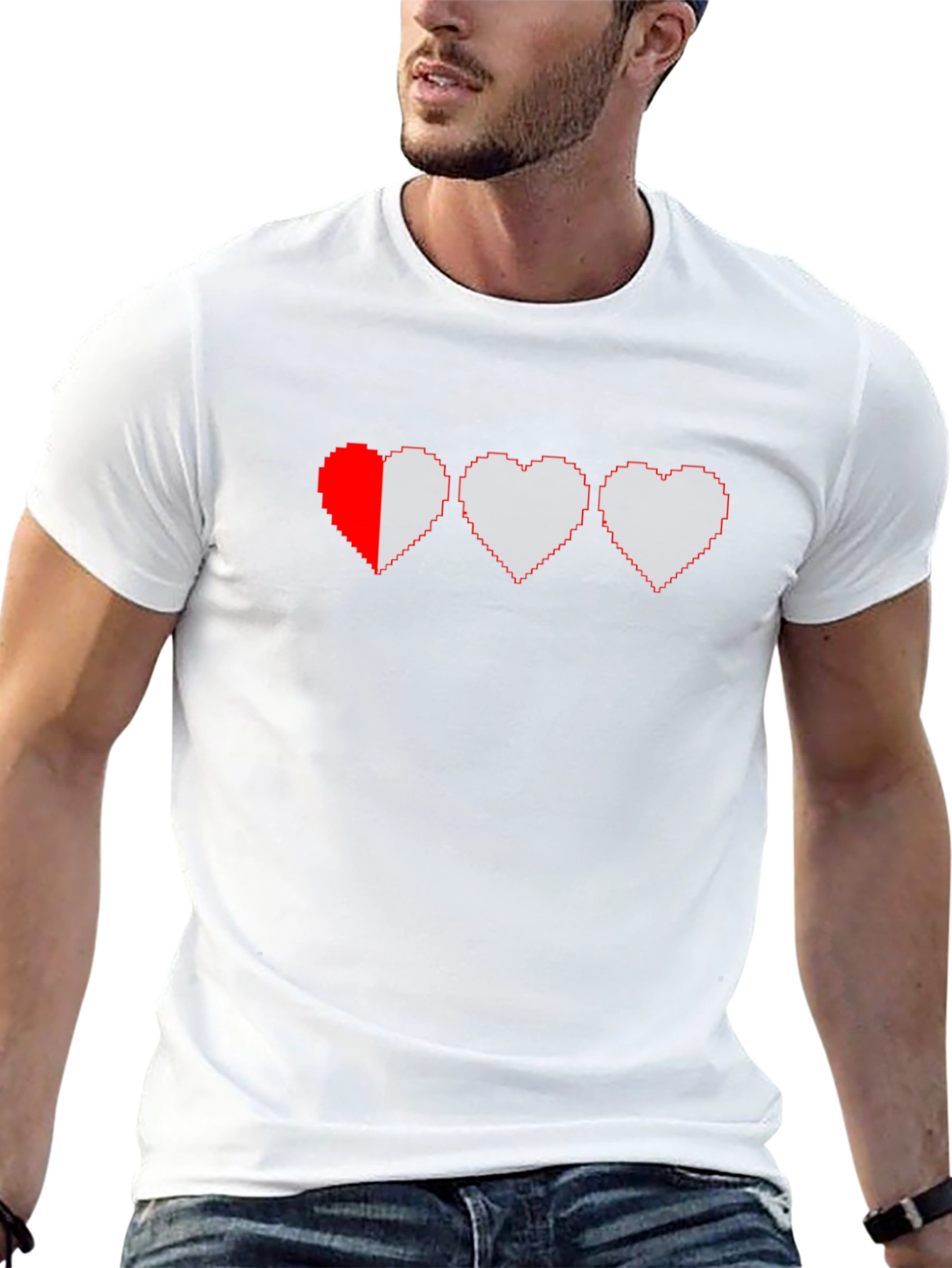 Pixel Heart Gamer T-Shirt - Black