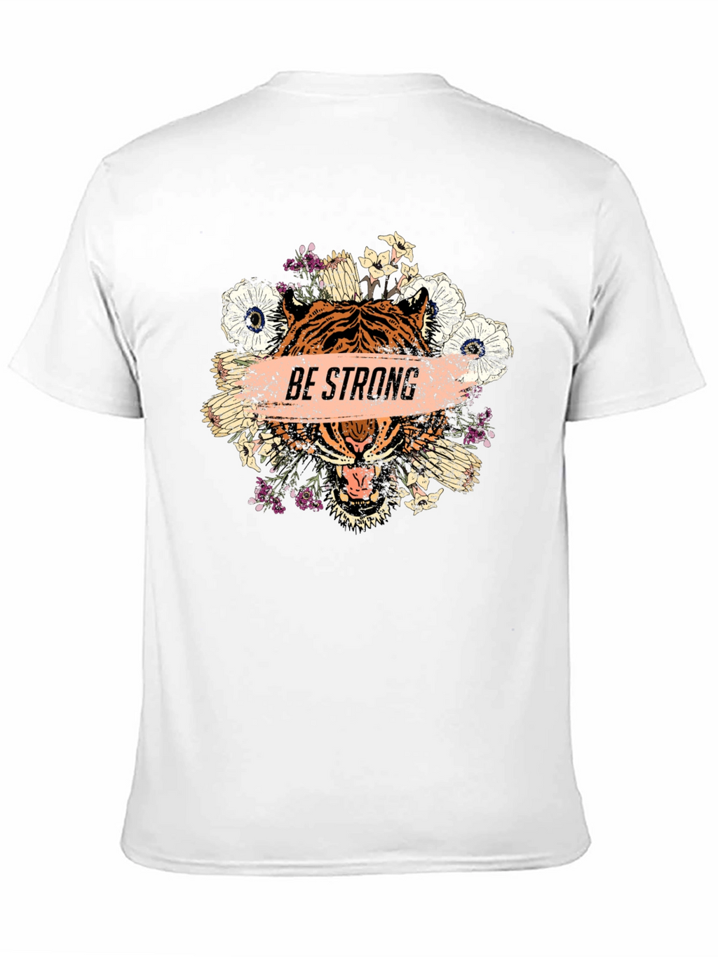 Be Strong Tiger Graphic Print Mens T-Shirt