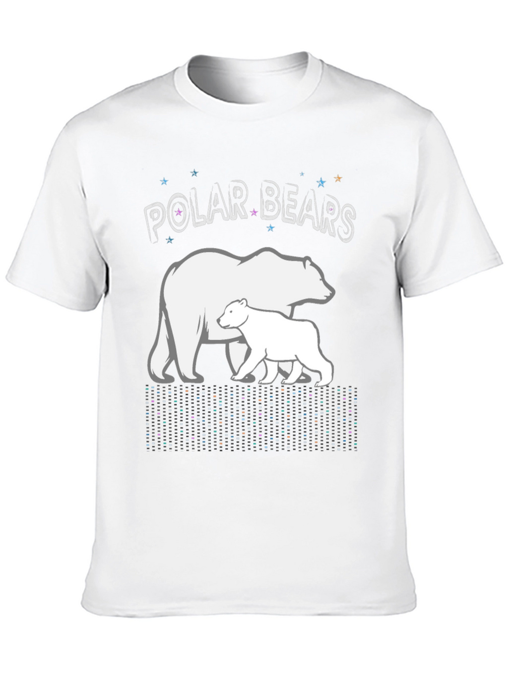 Polar Bears Graphic Print Black T-Shirt