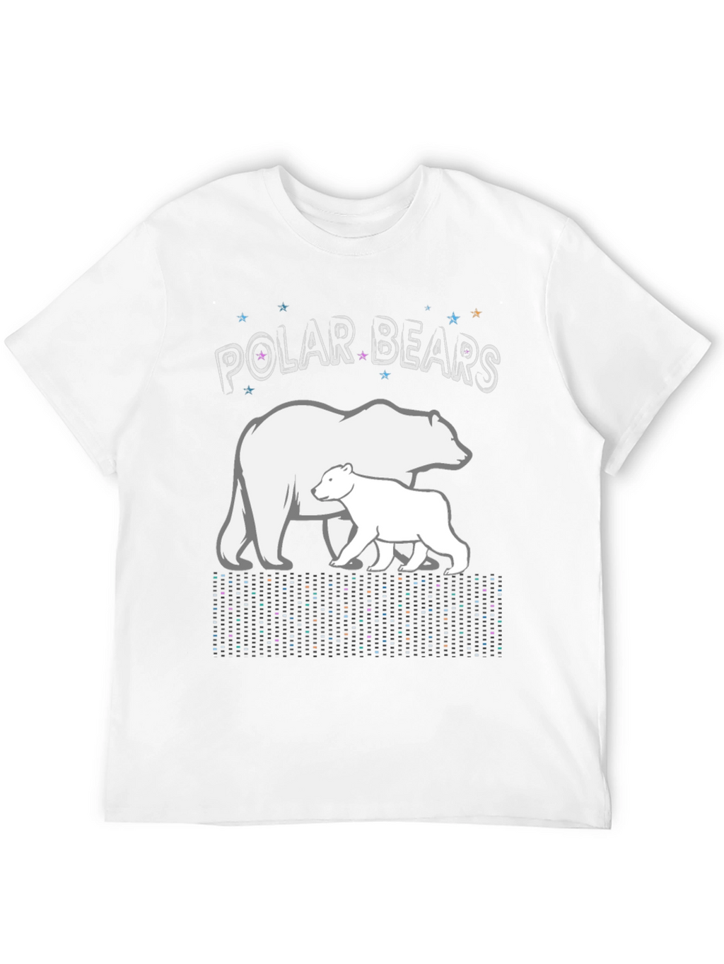 Polar Bears Graphic Print Black T-Shirt