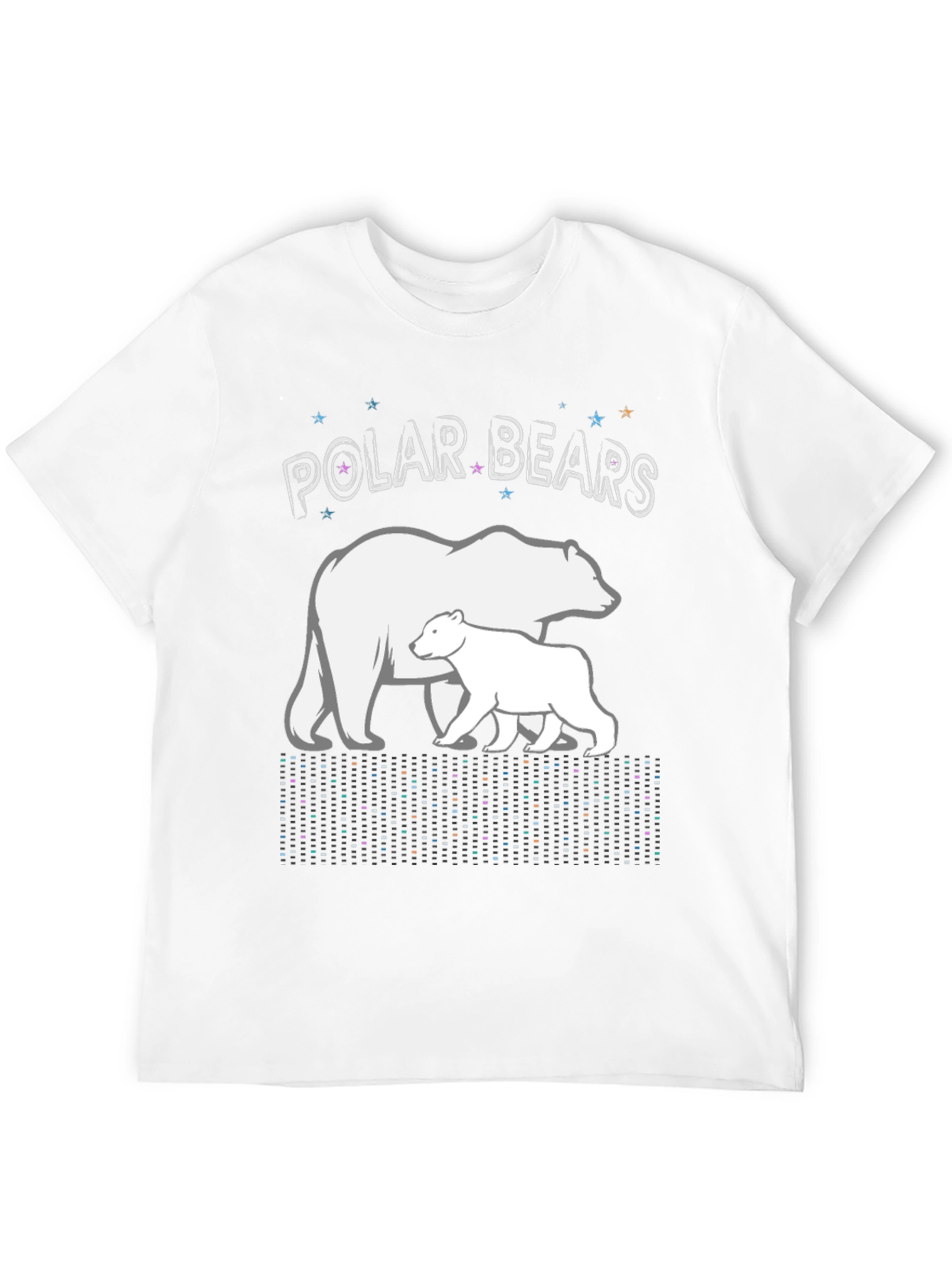 Polar Bears Graphic Print Black T-Shirt