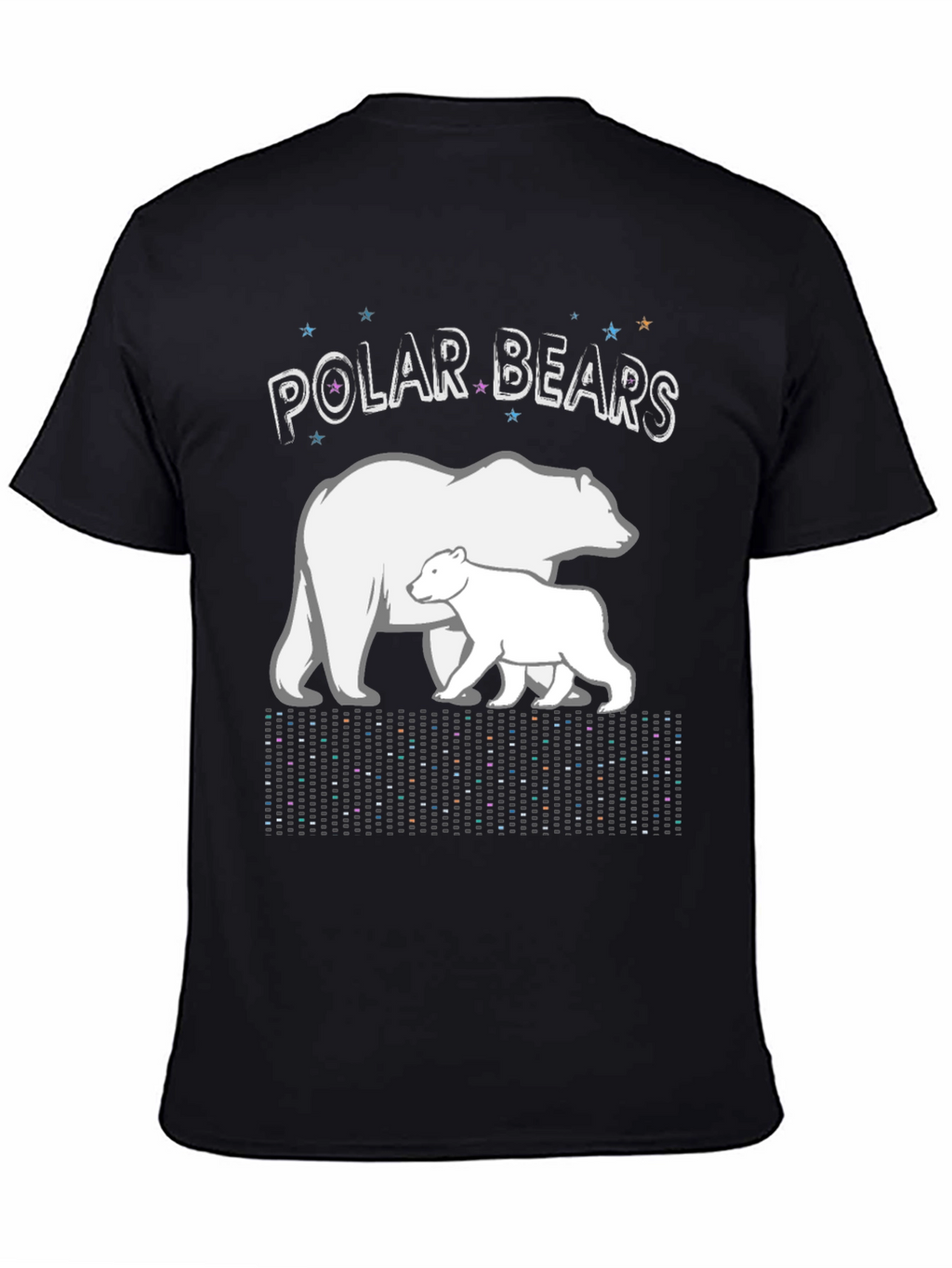 Polar Bears Graphic Print Black T-Shirt