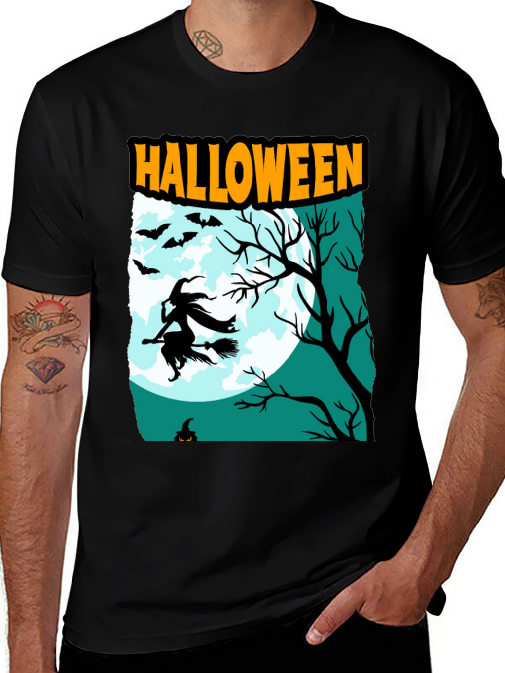 Halloween Witch Graphic T-Shirt