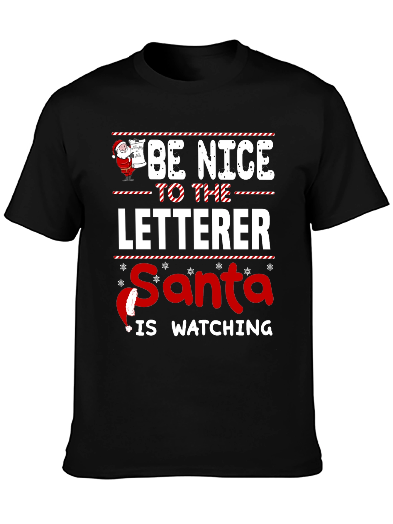 Be Nice to the Letterer Santa T-Shirt Holiday Tee