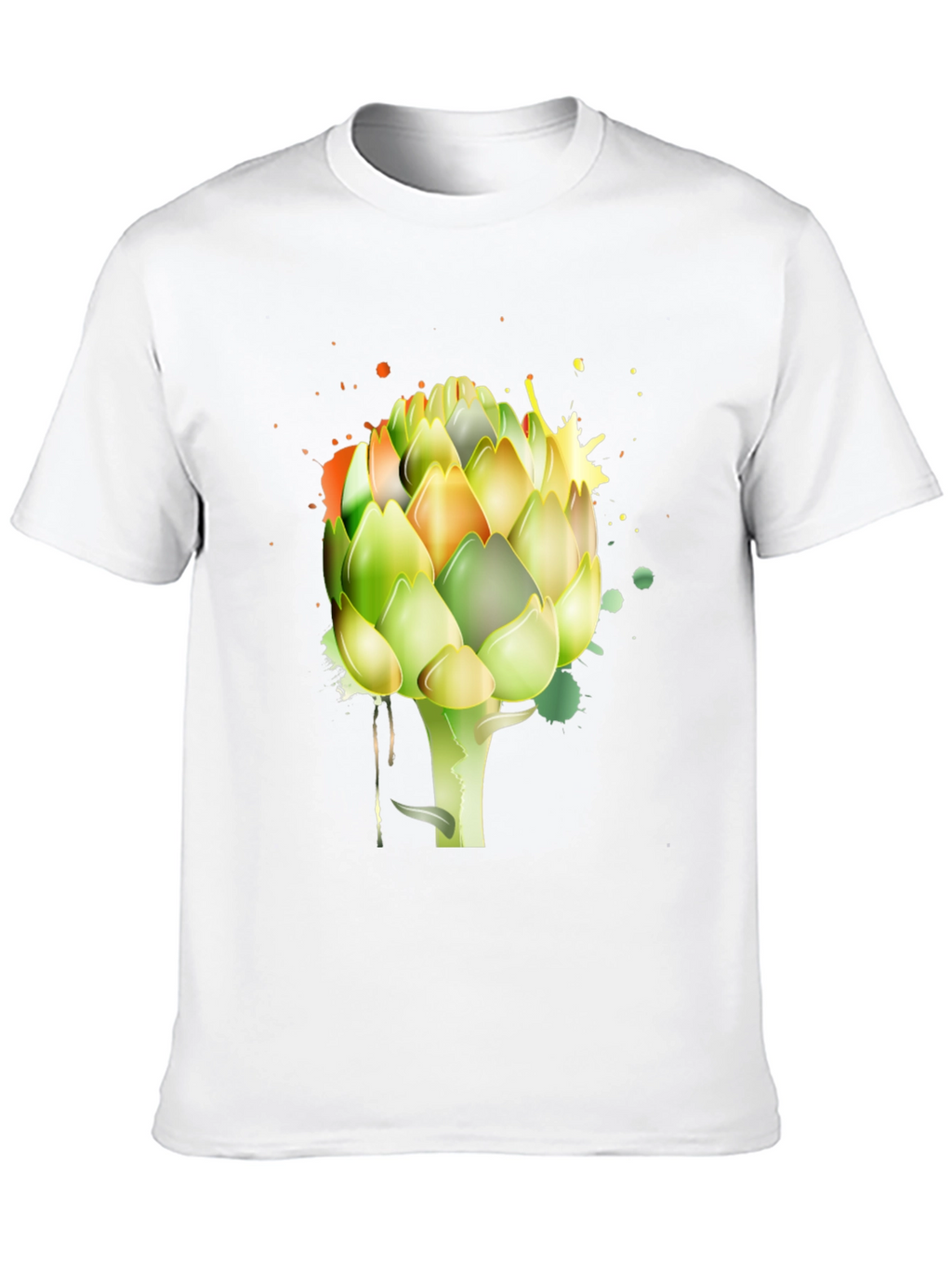 Artichoke Splash Graphic Tee - Unique Mens Black T-Shirt