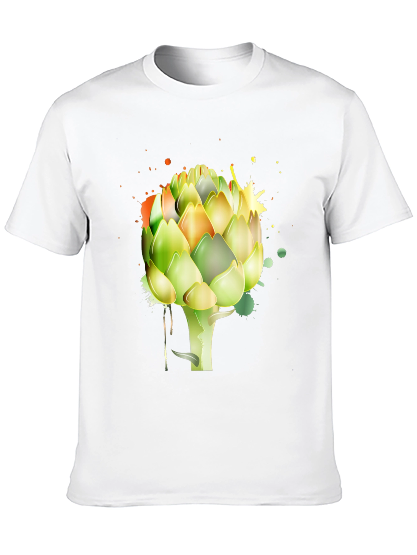Artichoke Splash Graphic Tee - Unique Mens Black T-Shirt