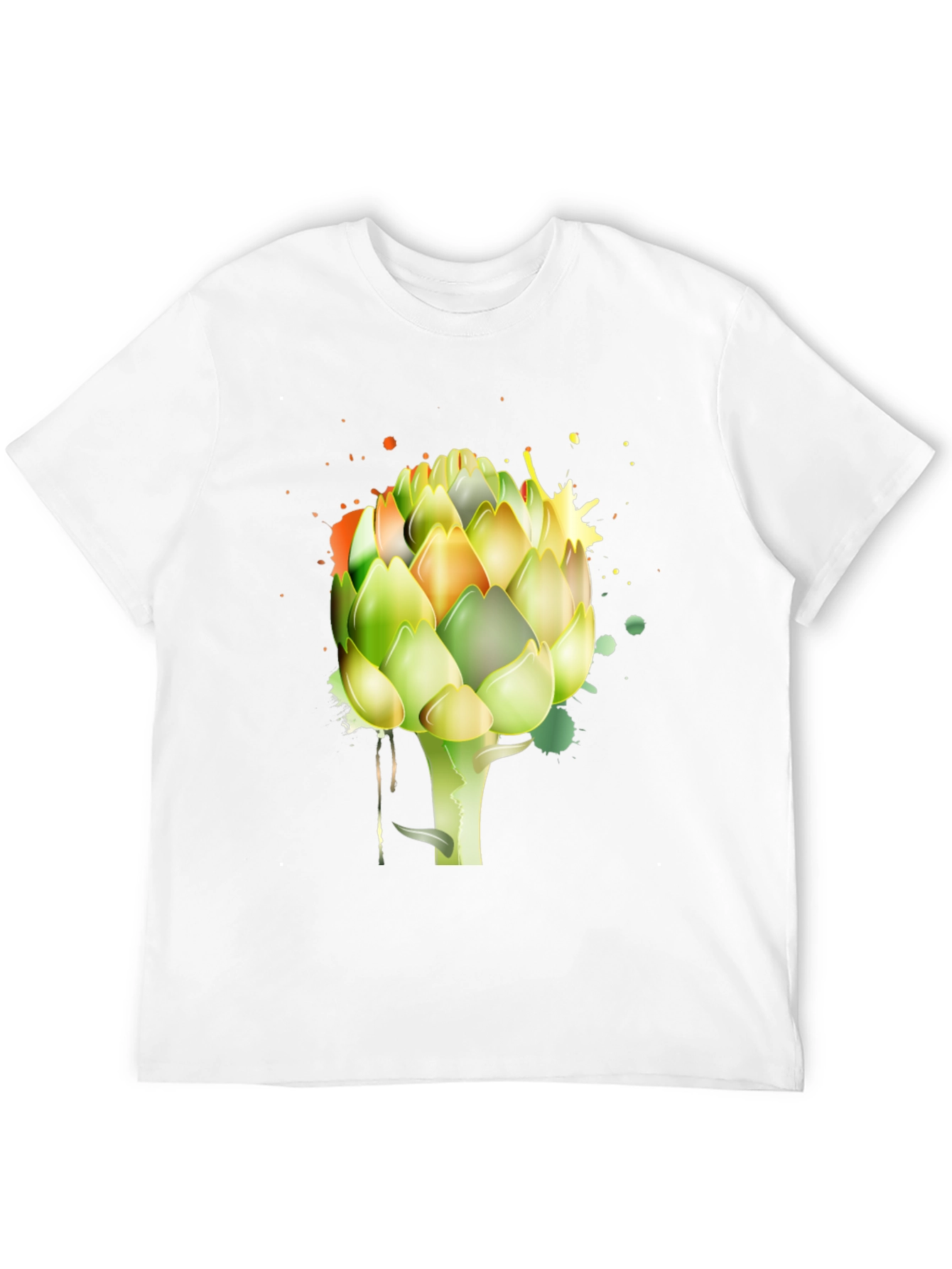 Artichoke Splash Graphic Tee - Unique Mens Black T-Shirt