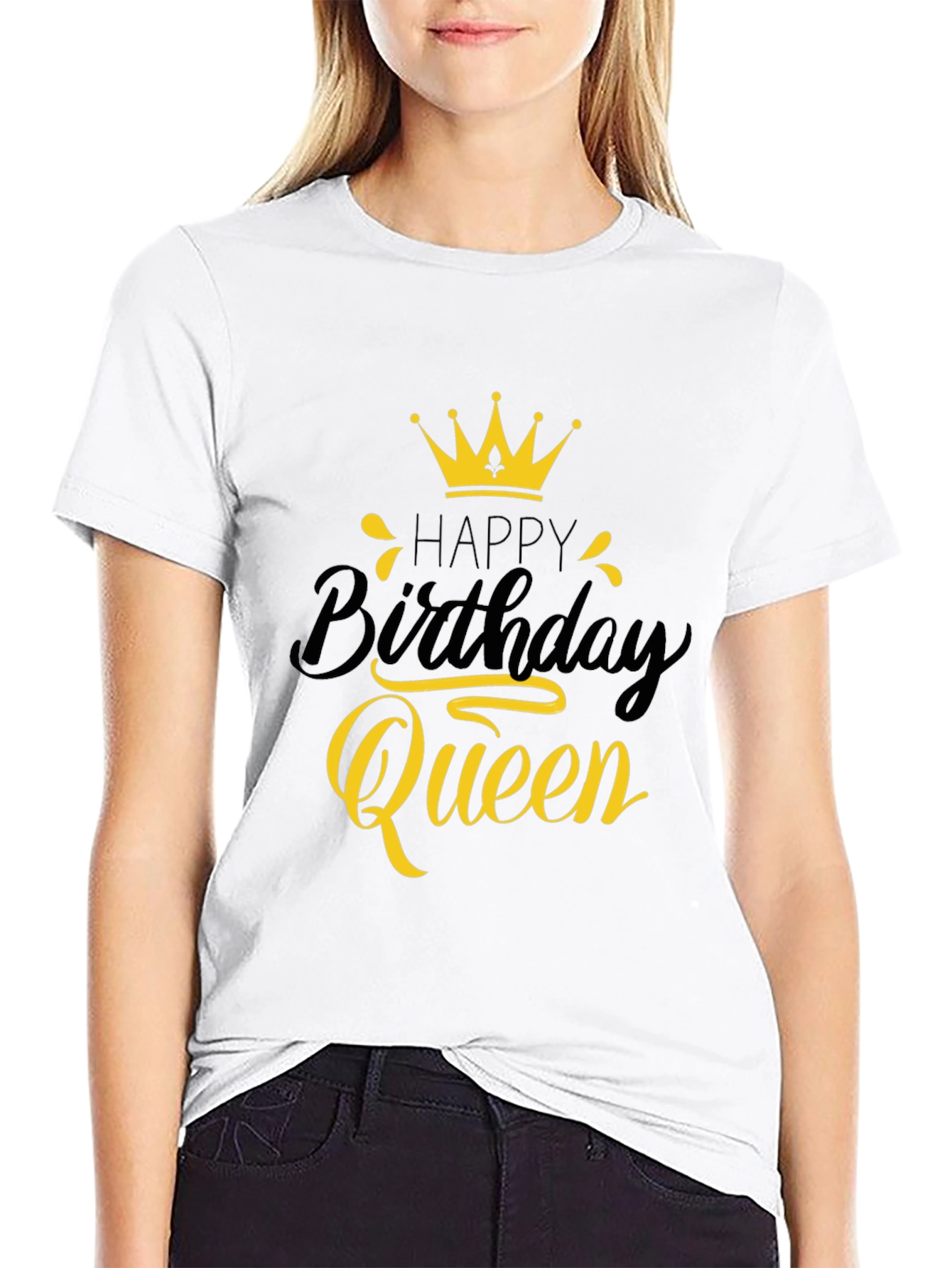 Happy Birthday Queen Black Graphic Tee