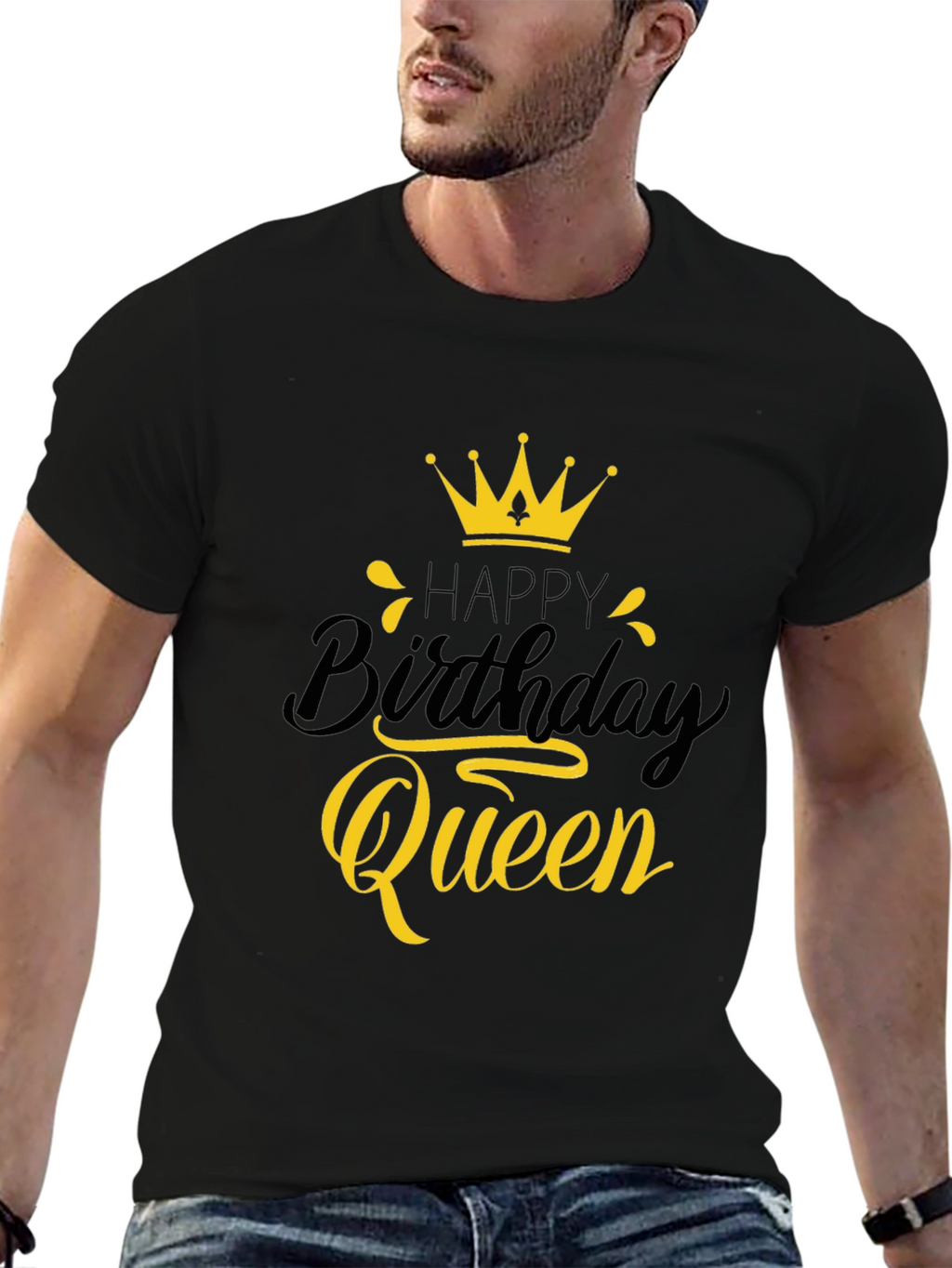 Happy Birthday Queen Black Graphic Tee