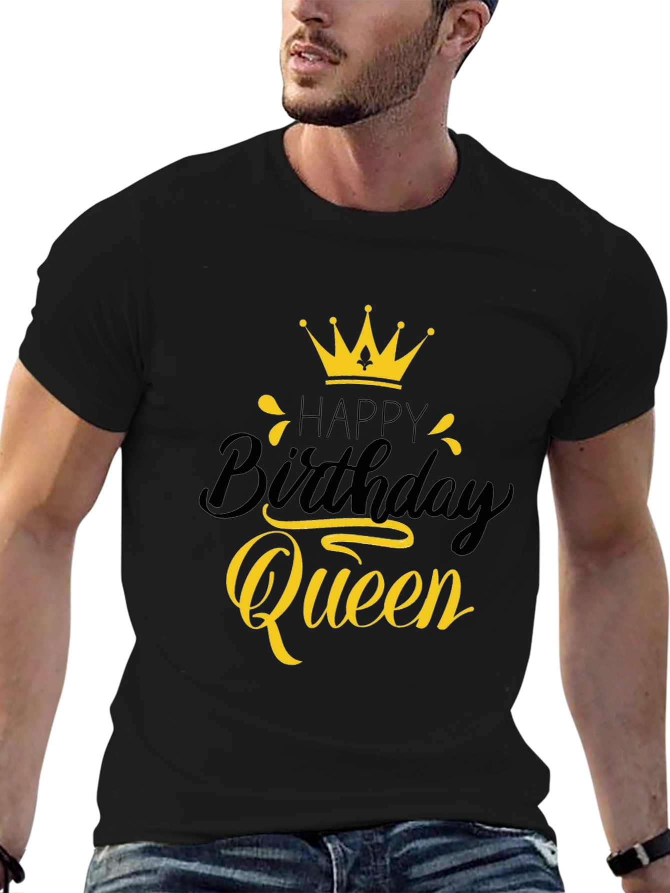 Happy Birthday Queen Black Graphic Tee