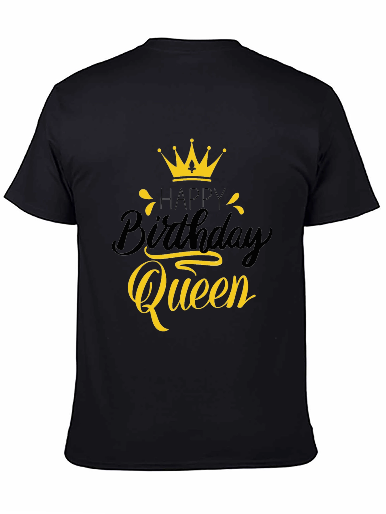 Happy Birthday Queen Black Graphic Tee