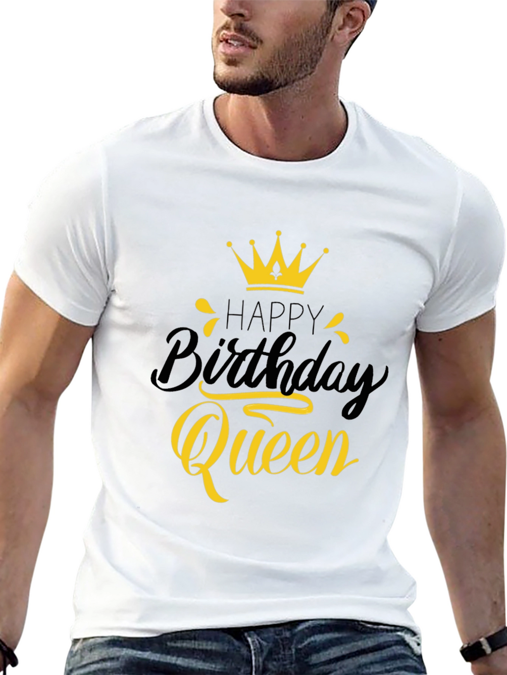 Happy Birthday Queen Black Graphic Tee