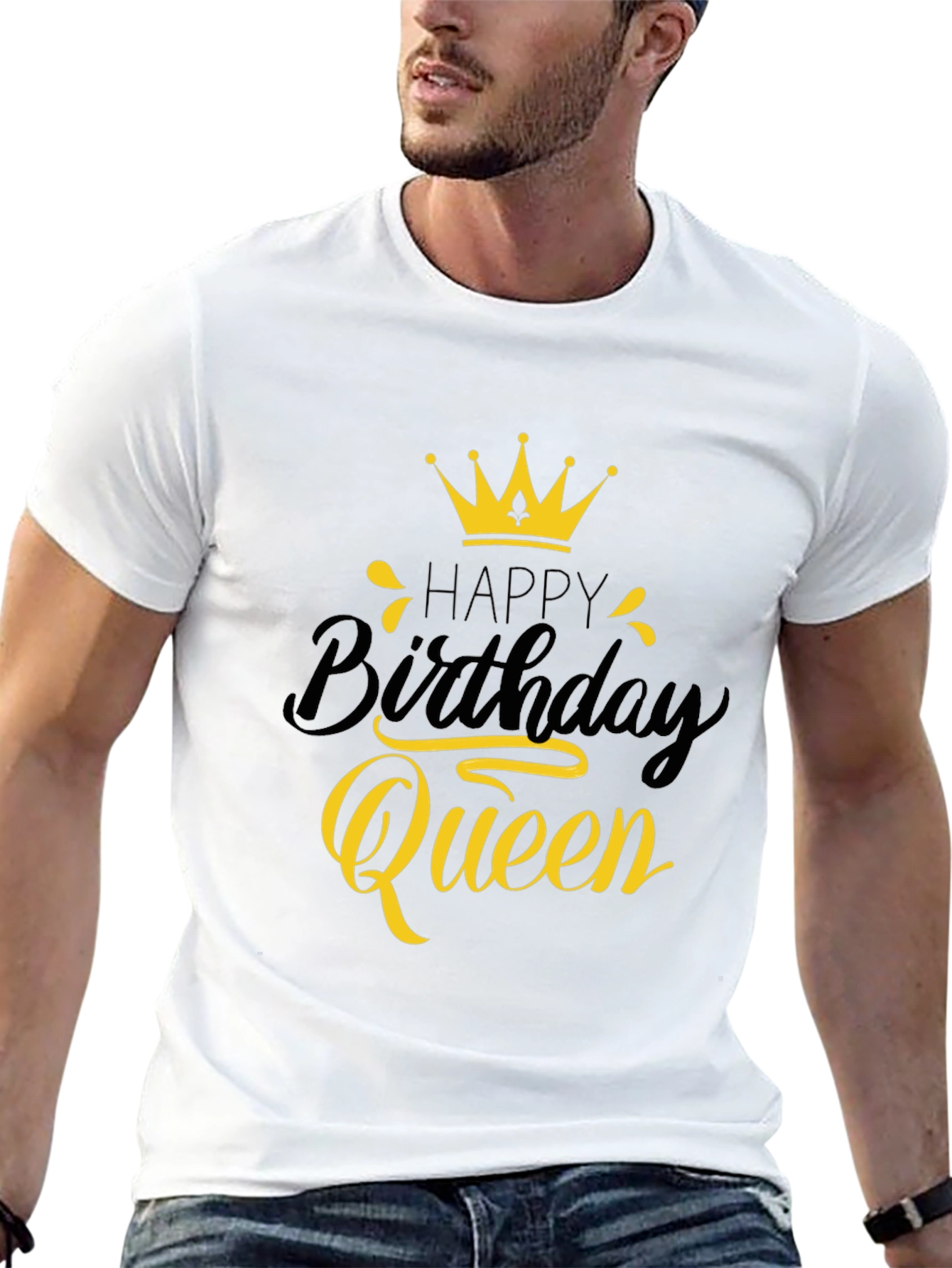 Happy Birthday Queen Black Graphic Tee