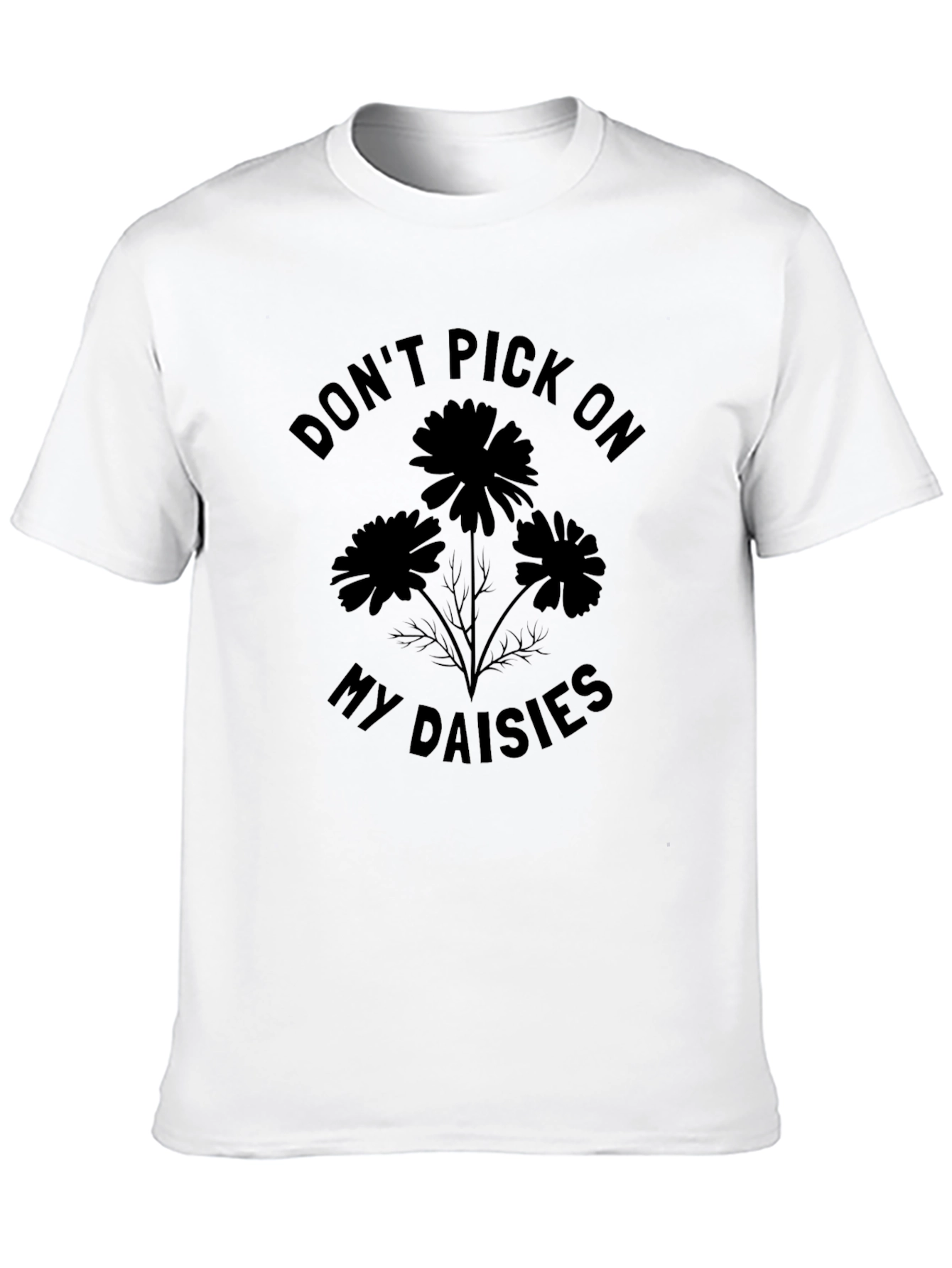 Dont Pick On My Daisies Graphic Tee - Black