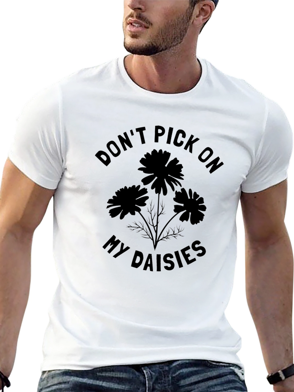 Dont Pick On My Daisies Graphic Tee - Black