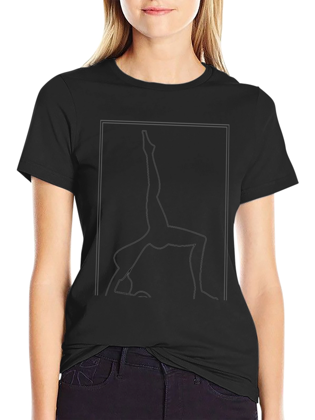 Yoga Pose Graphic Tee - Black Unisex T-Shirt