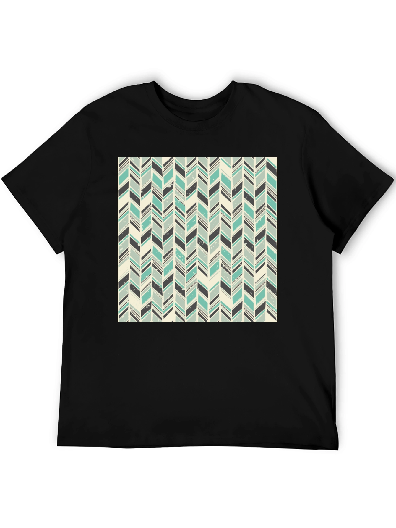 Herringbone Pattern T-Shirt - Stylish Casual Tee