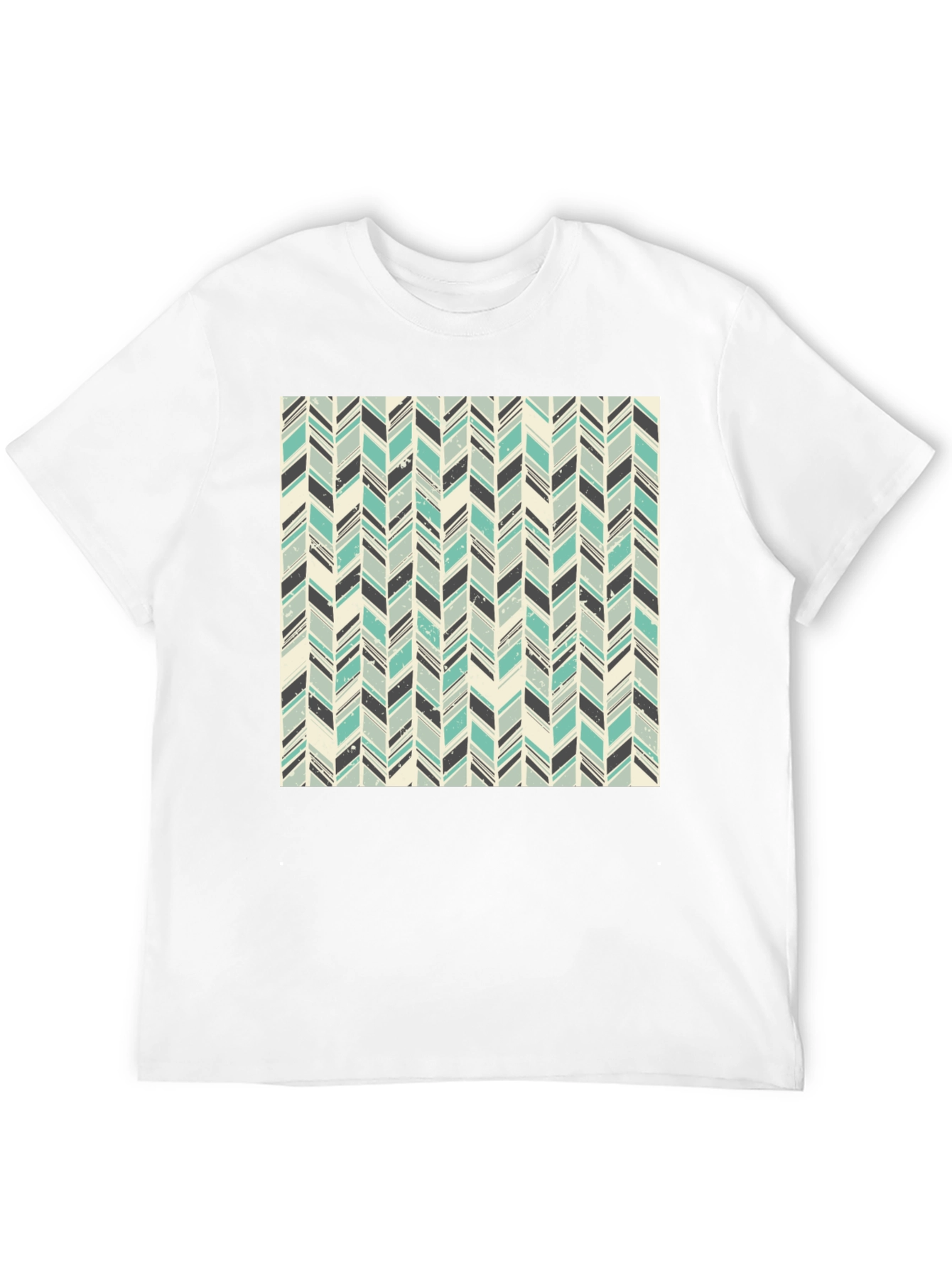 Herringbone Pattern T-Shirt - Stylish Casual Tee