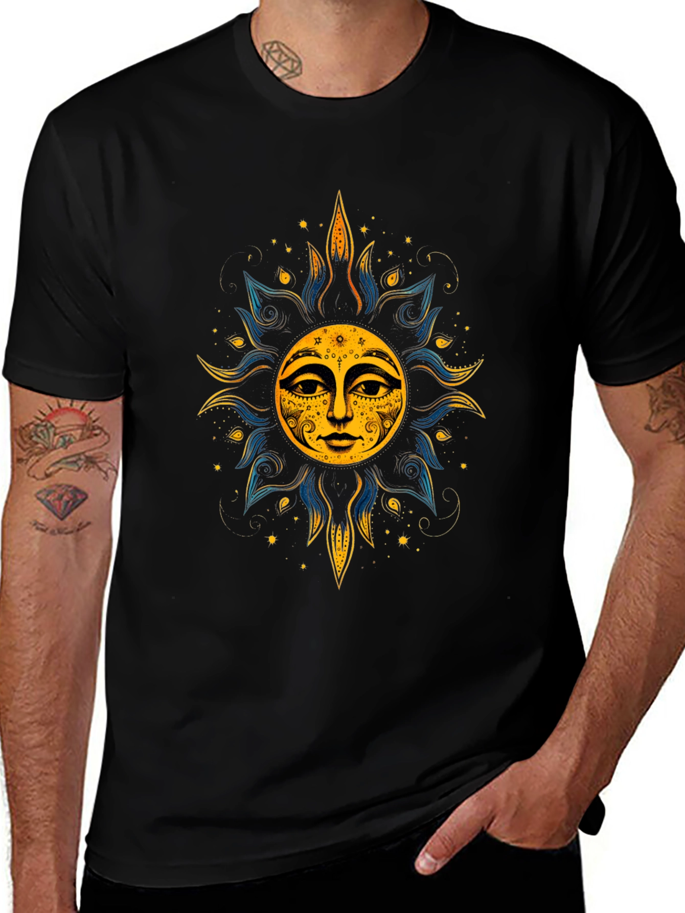 Mystic Sun Graphic Black T-Shirt - Unisex