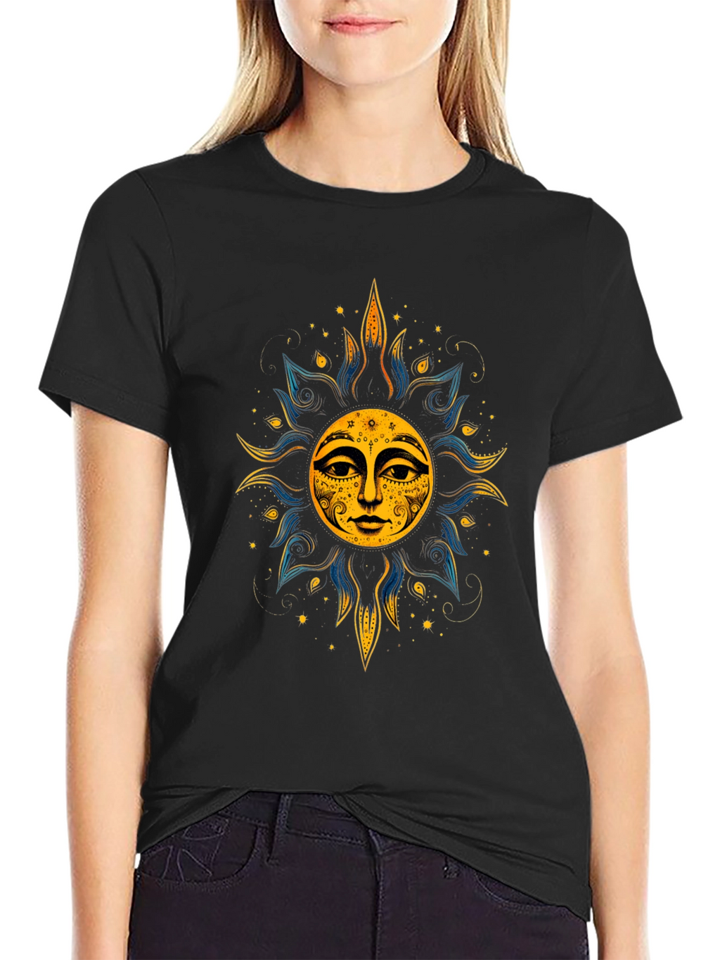 Mystic Sun Graphic Black T-Shirt - Unisex