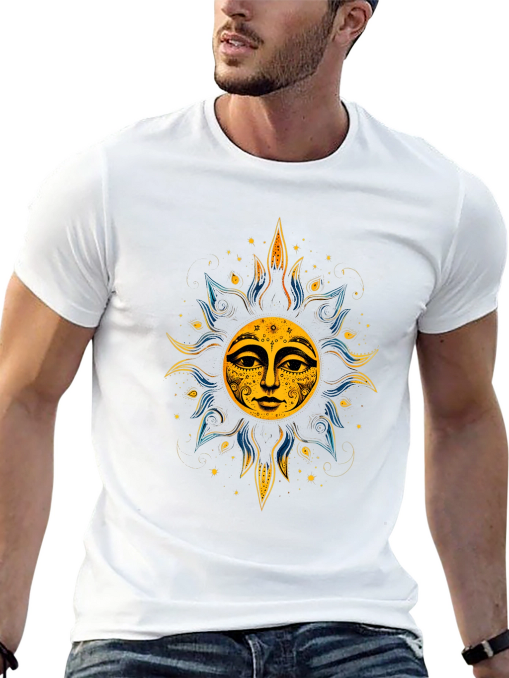 Mystic Sun Graphic Black T-Shirt - Unisex