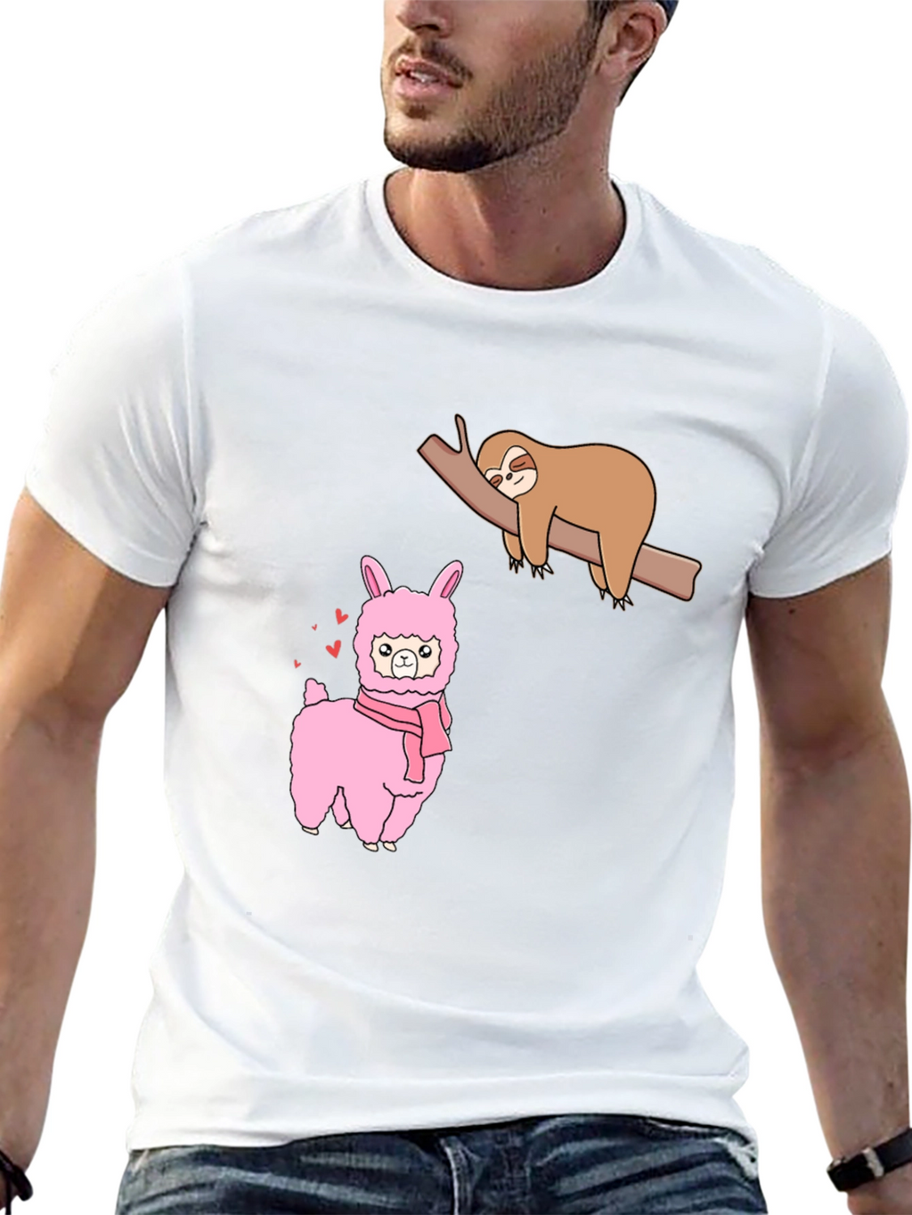 Sloth & Llama Graphic Tee - Black