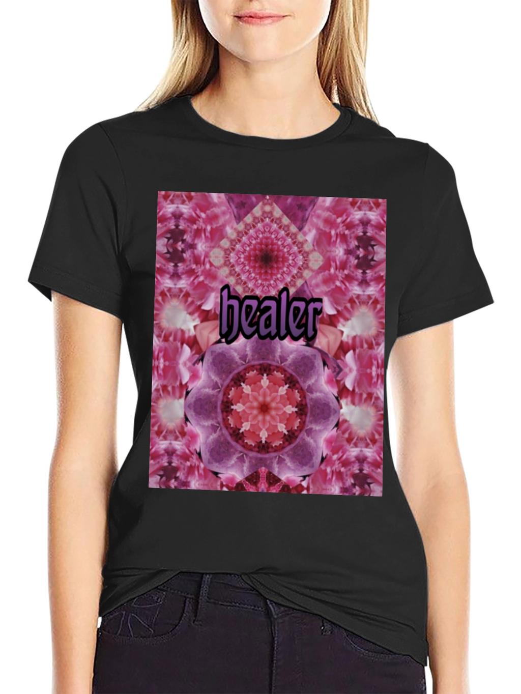 Healer Mandala T-Shirt - Unisex Black Tee