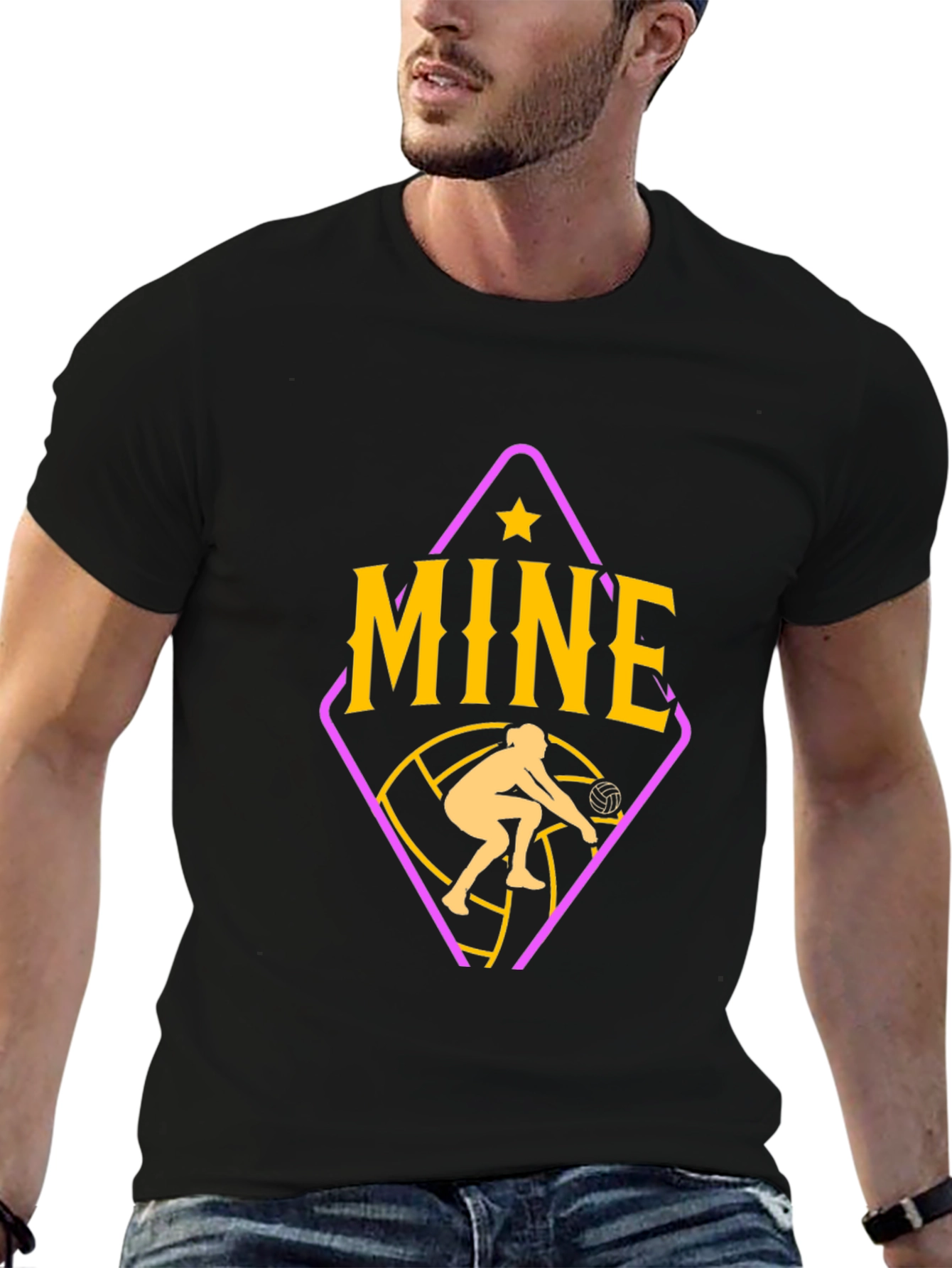 Volleyball Graphic T-Shirt - Mine Design