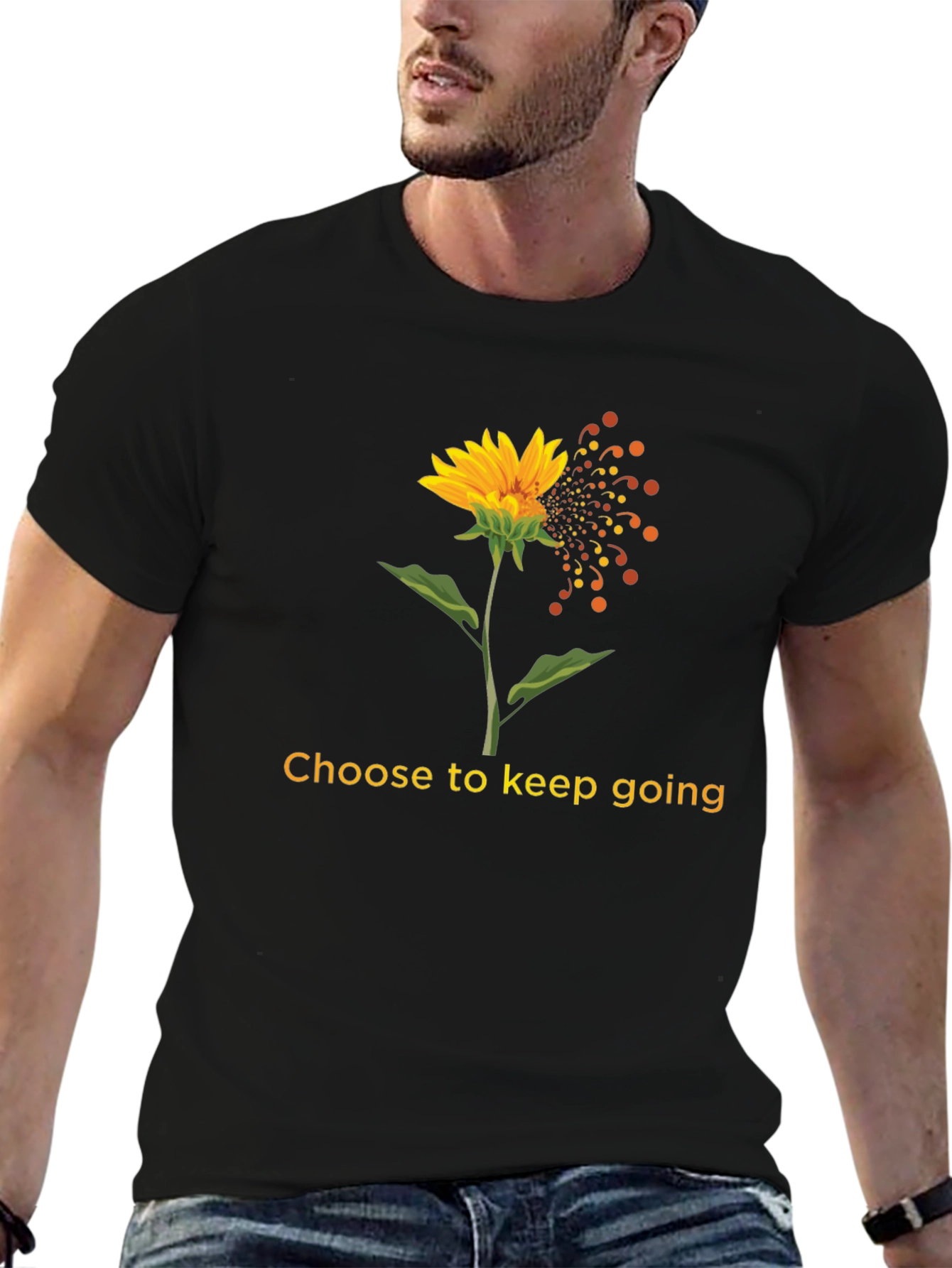 Choose to Keep Going Sunflower Graphic T-Shirt