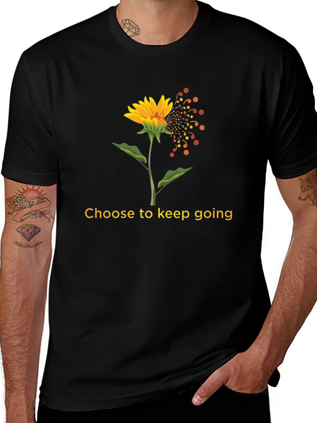Choose to Keep Going Sunflower Graphic T-Shirt