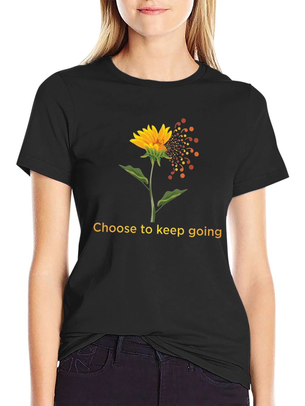 Choose to Keep Going Sunflower Graphic T-Shirt