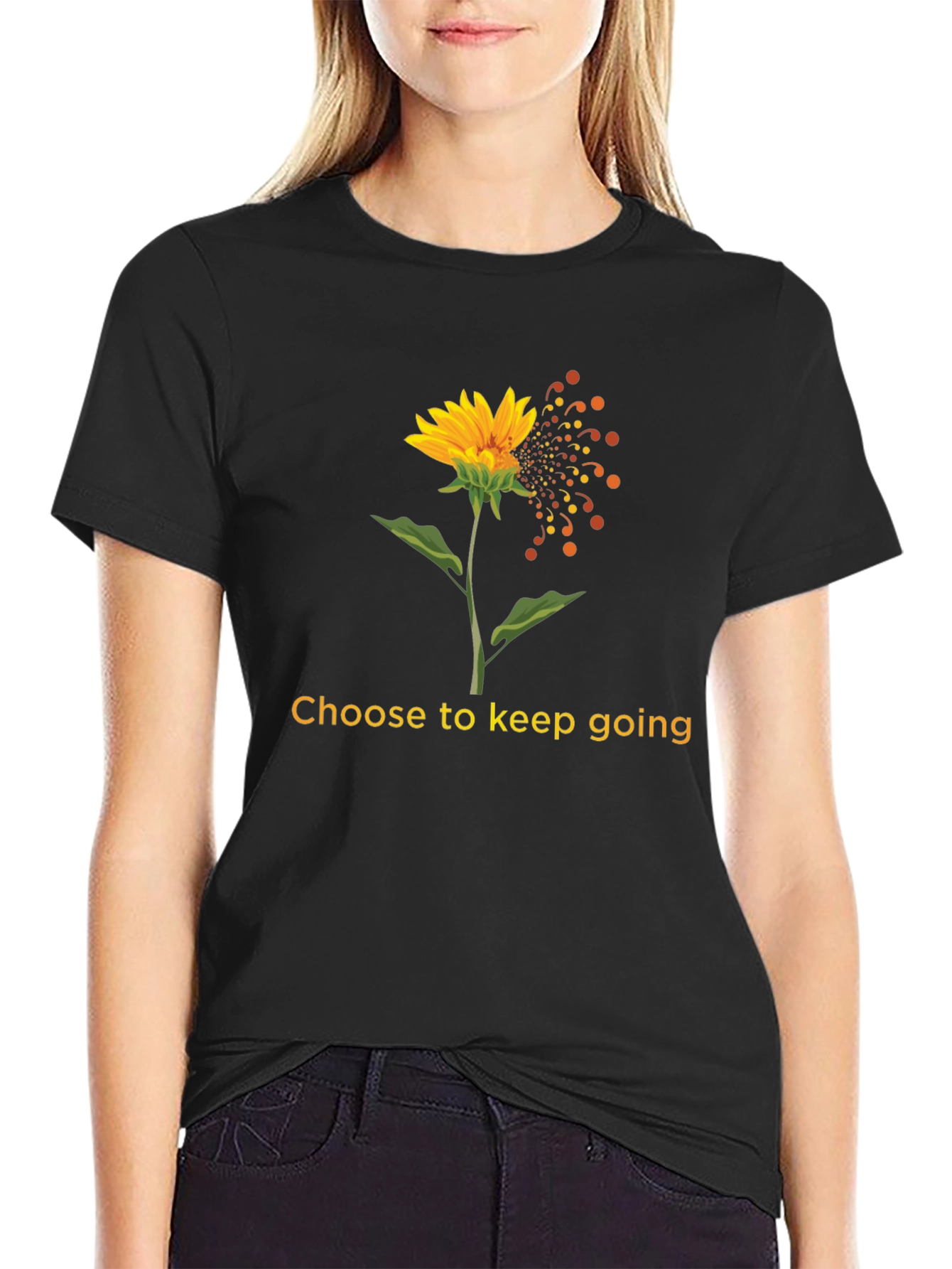 Choose to Keep Going Sunflower Graphic T-Shirt