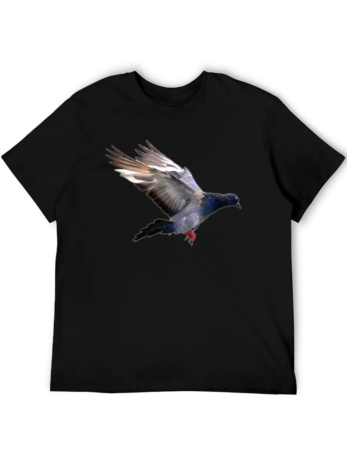 Pigeon Graphic Black T-Shirt - Stylish Bird Print Tee