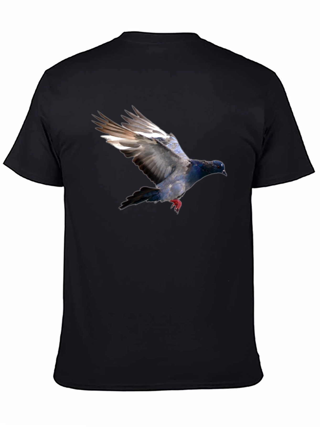 Pigeon Graphic Black T-Shirt - Stylish Bird Print Tee
