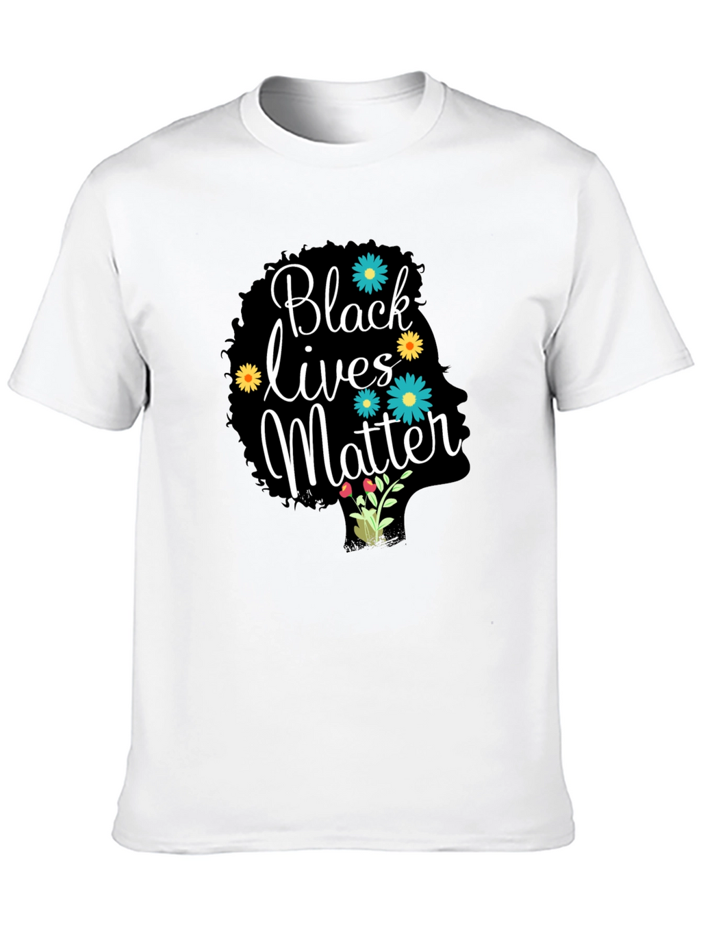 Black Lives Matter Floral Afro Tee