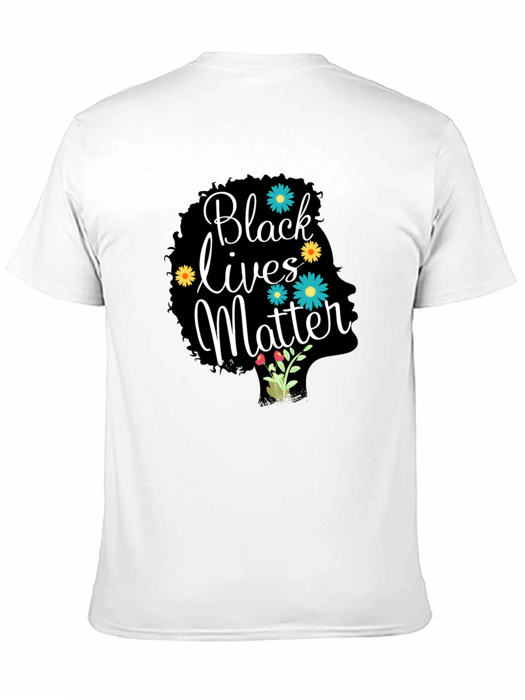 Black Lives Matter Floral Afro Tee